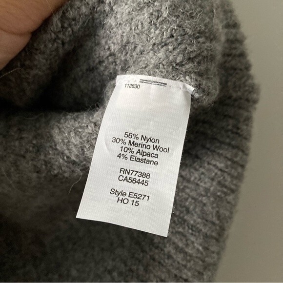 Madewell Merino Wool Blend Mock Neck Sweater GRAY X SMALL‎ - Picture 6 of 6